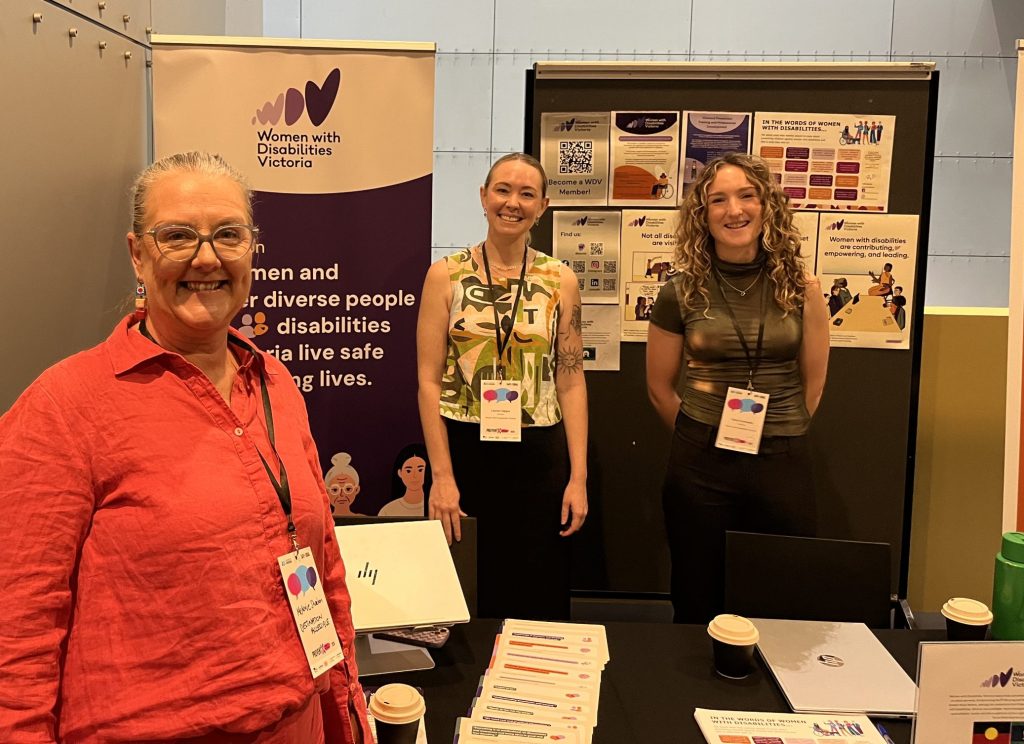 COO Melonie Sheehan at the conference with team members from Women with Disabilities Victoria.